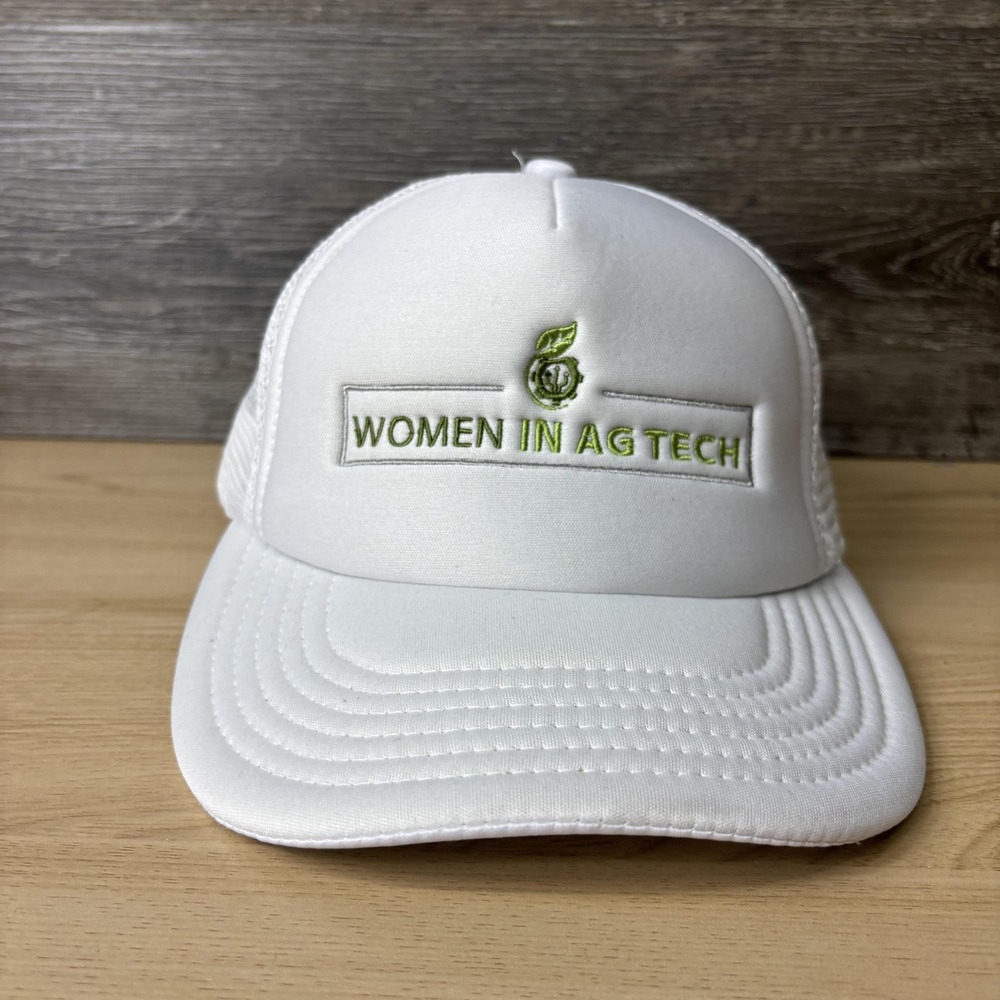 Women In Ag Tech Hat Cap Snap Back White Trucker Mesh Embroidered Farming